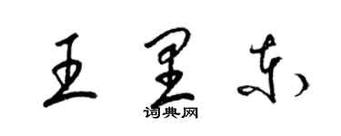 梁锦英王里东草书个性签名怎么写