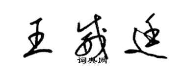 梁锦英王威廷草书个性签名怎么写