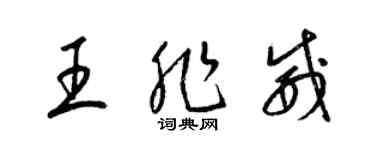 梁锦英王非威草书个性签名怎么写