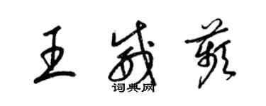 梁锦英王威苹草书个性签名怎么写