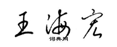 梁锦英王海宏草书个性签名怎么写