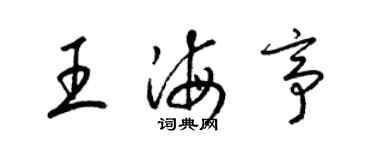 梁锦英王海亭草书个性签名怎么写