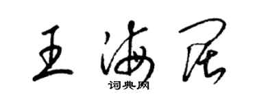 梁锦英王海阔草书个性签名怎么写