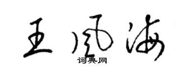 梁锦英王风海草书个性签名怎么写
