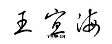 梁锦英王宜海草书个性签名怎么写