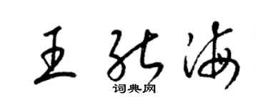 梁锦英王能海草书个性签名怎么写