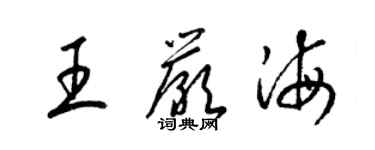 梁锦英王严海草书个性签名怎么写