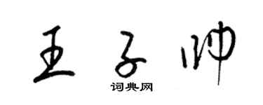 梁锦英王子帅草书个性签名怎么写