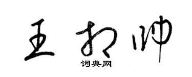 梁锦英王相帅草书个性签名怎么写