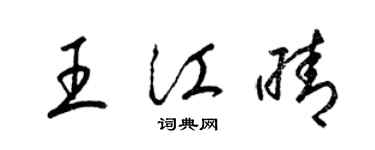 梁锦英王江晴草书个性签名怎么写
