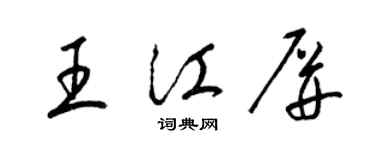 梁锦英王江屏草书个性签名怎么写