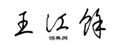 梁锦英王江余草书个性签名怎么写