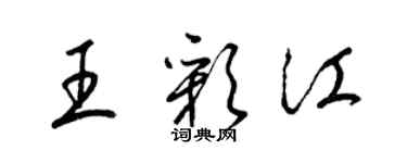 梁锦英王彩江草书个性签名怎么写