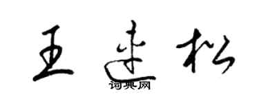 梁锦英王连松草书个性签名怎么写