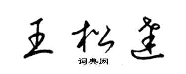 梁锦英王松达草书个性签名怎么写