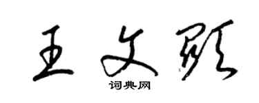 梁锦英王文显草书个性签名怎么写
