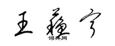 梁锦英王苏宁草书个性签名怎么写