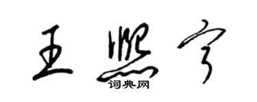 梁锦英王熙宁草书个性签名怎么写