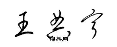 梁锦英王典宁草书个性签名怎么写