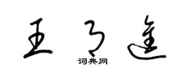 梁锦英王月进草书个性签名怎么写