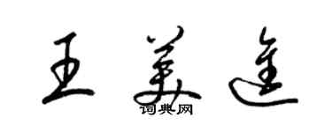 梁锦英王美进草书个性签名怎么写