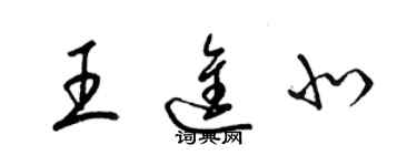 梁锦英王进北草书个性签名怎么写