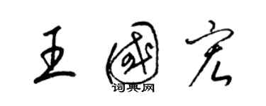 梁锦英王国宏草书个性签名怎么写