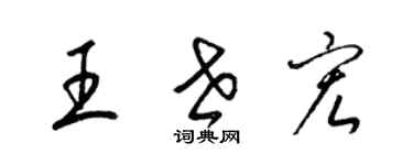 梁锦英王世宏草书个性签名怎么写