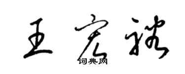梁锦英王宏裕草书个性签名怎么写