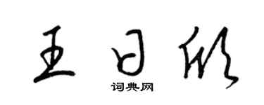 梁锦英王日欣草书个性签名怎么写