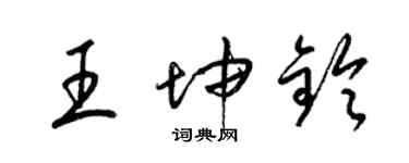 梁锦英王坤铃草书个性签名怎么写