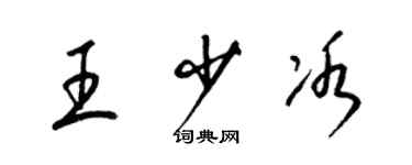 梁锦英王少冰草书个性签名怎么写