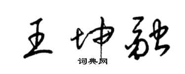 梁锦英王坤融草书个性签名怎么写