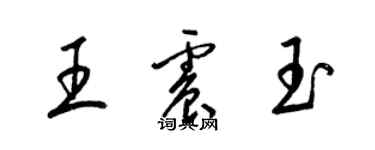 梁锦英王震玉草书个性签名怎么写