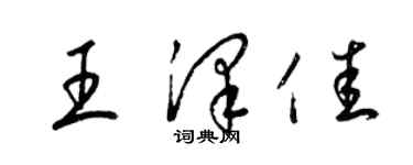 梁锦英王泽佳草书个性签名怎么写