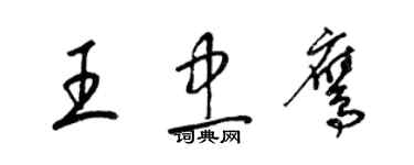 梁锦英王忠鹰草书个性签名怎么写