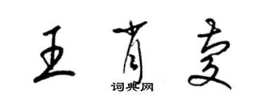 梁锦英王肖庆草书个性签名怎么写