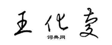 梁锦英王化庆草书个性签名怎么写