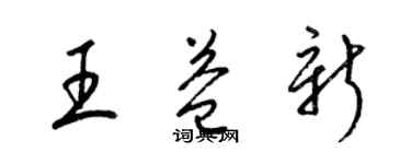 梁锦英王益新草书个性签名怎么写
