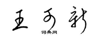 梁锦英王可新草书个性签名怎么写