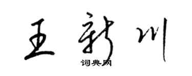 梁锦英王新川草书个性签名怎么写