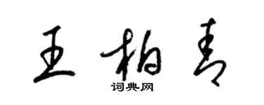 梁锦英王柏青草书个性签名怎么写