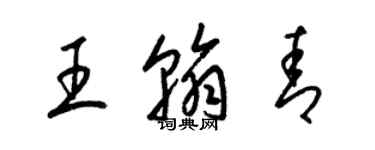 梁锦英王翰青草书个性签名怎么写