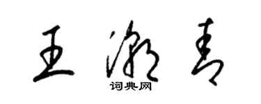 梁锦英王潮青草书个性签名怎么写