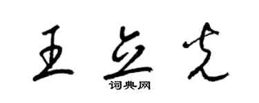 梁锦英王立光草书个性签名怎么写