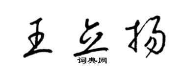 梁锦英王立扬草书个性签名怎么写