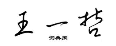 梁锦英王一哲草书个性签名怎么写
