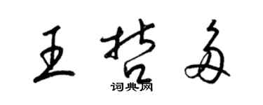 梁锦英王哲多草书个性签名怎么写