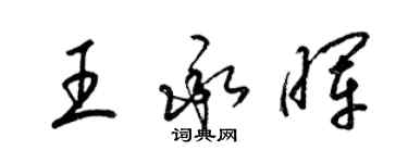 梁锦英王承晖草书个性签名怎么写