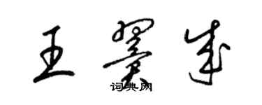 梁锦英王翼成草书个性签名怎么写
